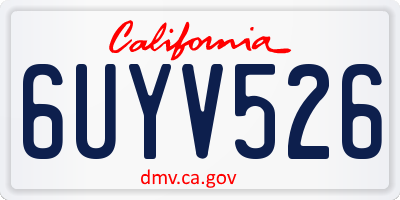 CA license plate 6UYV526