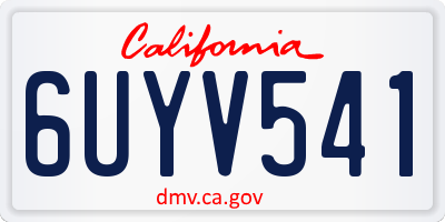 CA license plate 6UYV541
