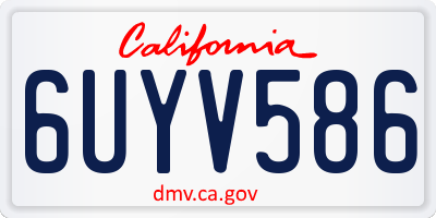 CA license plate 6UYV586