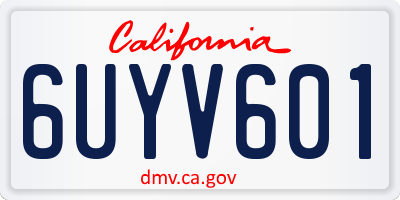 CA license plate 6UYV601