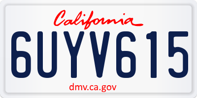 CA license plate 6UYV615