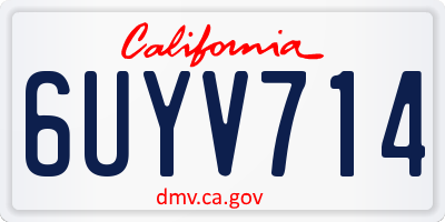 CA license plate 6UYV714