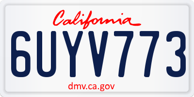 CA license plate 6UYV773