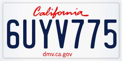 CA license plate 6UYV775