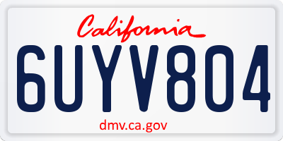 CA license plate 6UYV804