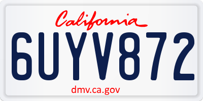 CA license plate 6UYV872