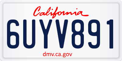 CA license plate 6UYV891