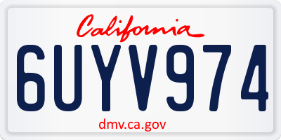 CA license plate 6UYV974