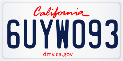 CA license plate 6UYW093