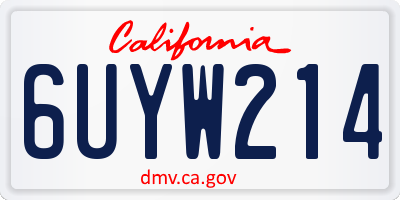 CA license plate 6UYW214