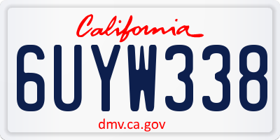 CA license plate 6UYW338