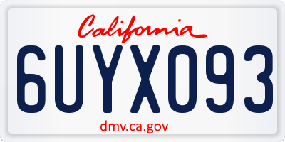 CA license plate 6UYX093