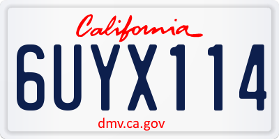 CA license plate 6UYX114