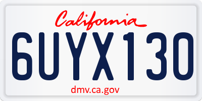 CA license plate 6UYX130