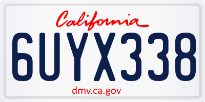 CA license plate 6UYX338