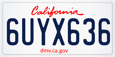 CA license plate 6UYX636