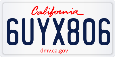 CA license plate 6UYX806
