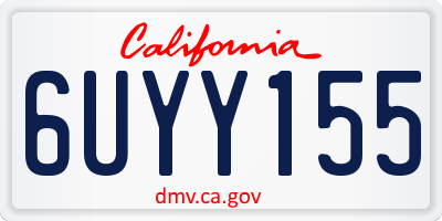 CA license plate 6UYY155