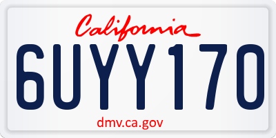 CA license plate 6UYY170