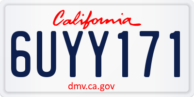 CA license plate 6UYY171