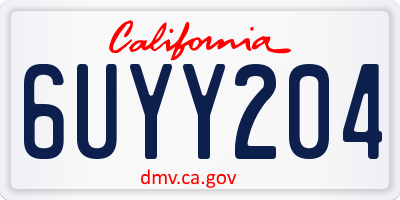 CA license plate 6UYY204