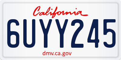 CA license plate 6UYY245