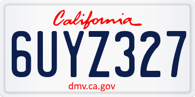 CA license plate 6UYZ327