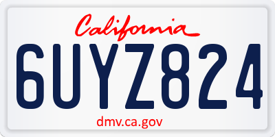 CA license plate 6UYZ824
