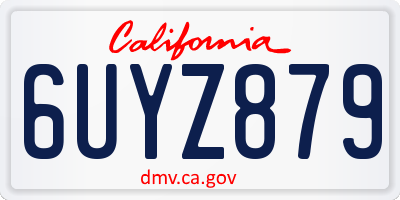 CA license plate 6UYZ879