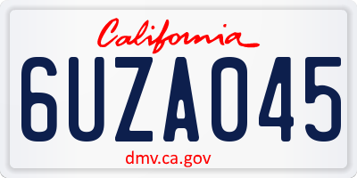 CA license plate 6UZA045