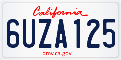 CA license plate 6UZA125