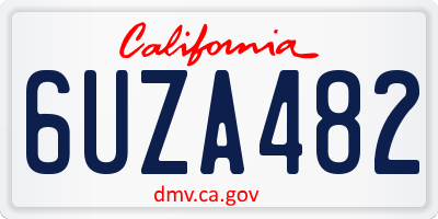 CA license plate 6UZA482