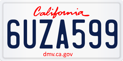 CA license plate 6UZA599