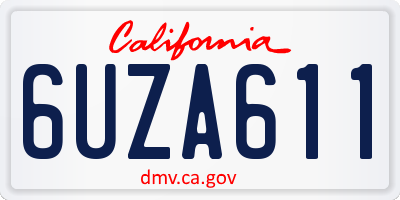 CA license plate 6UZA611