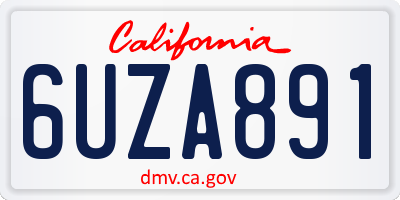 CA license plate 6UZA891