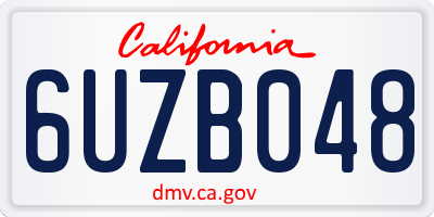 CA license plate 6UZB048