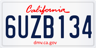 CA license plate 6UZB134