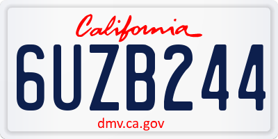 CA license plate 6UZB244