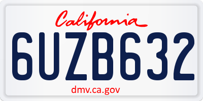 CA license plate 6UZB632