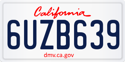 CA license plate 6UZB639
