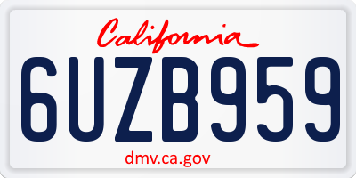 CA license plate 6UZB959