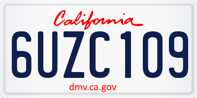 CA license plate 6UZC109