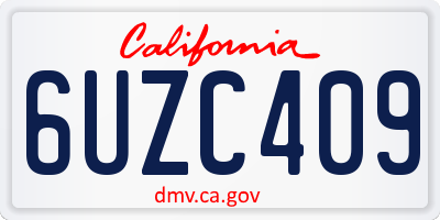 CA license plate 6UZC409
