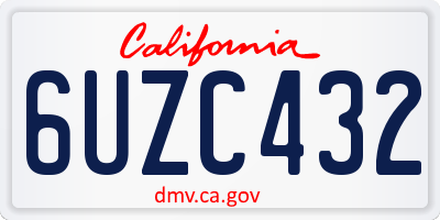 CA license plate 6UZC432