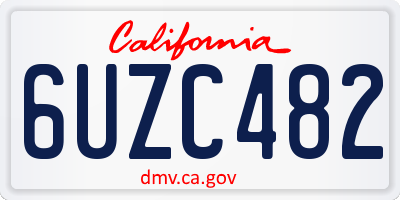 CA license plate 6UZC482