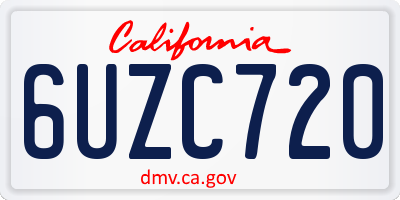 CA license plate 6UZC720