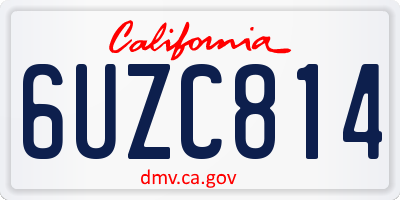 CA license plate 6UZC814