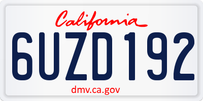 CA license plate 6UZD192