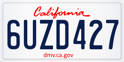 CA license plate 6UZD427