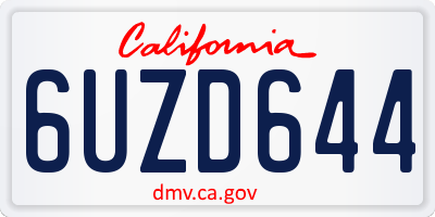 CA license plate 6UZD644